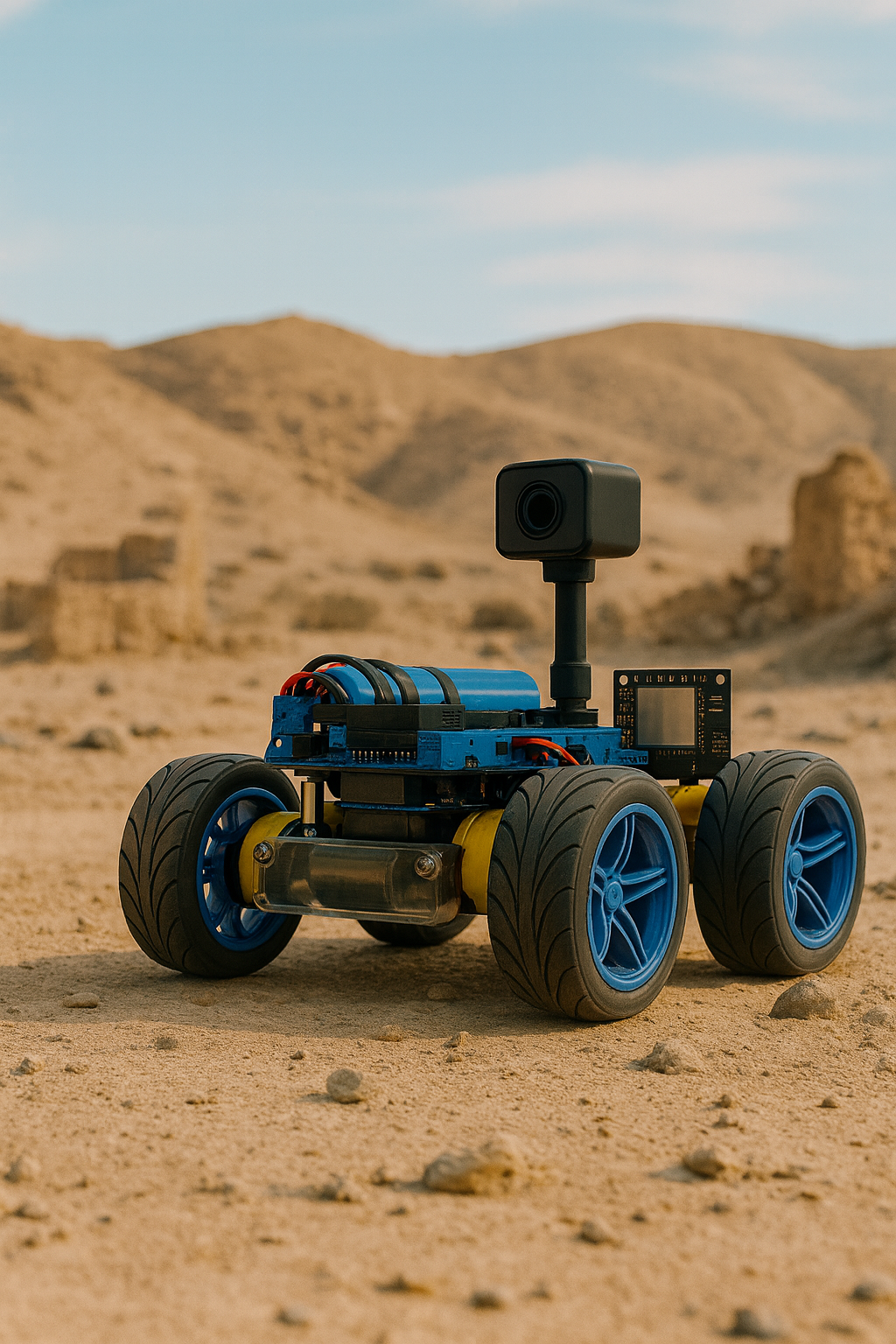 GroundHub desplegado en un entorno desértico de entrenamiento